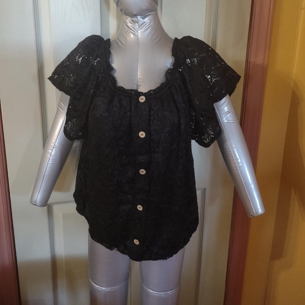 No Boundaries Plus Size 3xl women's lace shirt top blouse